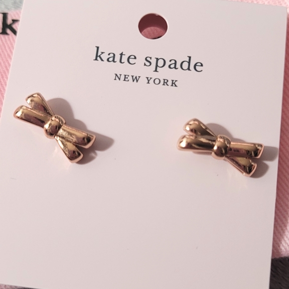 Kate ♠️ Rose Gold Double Bow Earrings - Picture 9 of 11